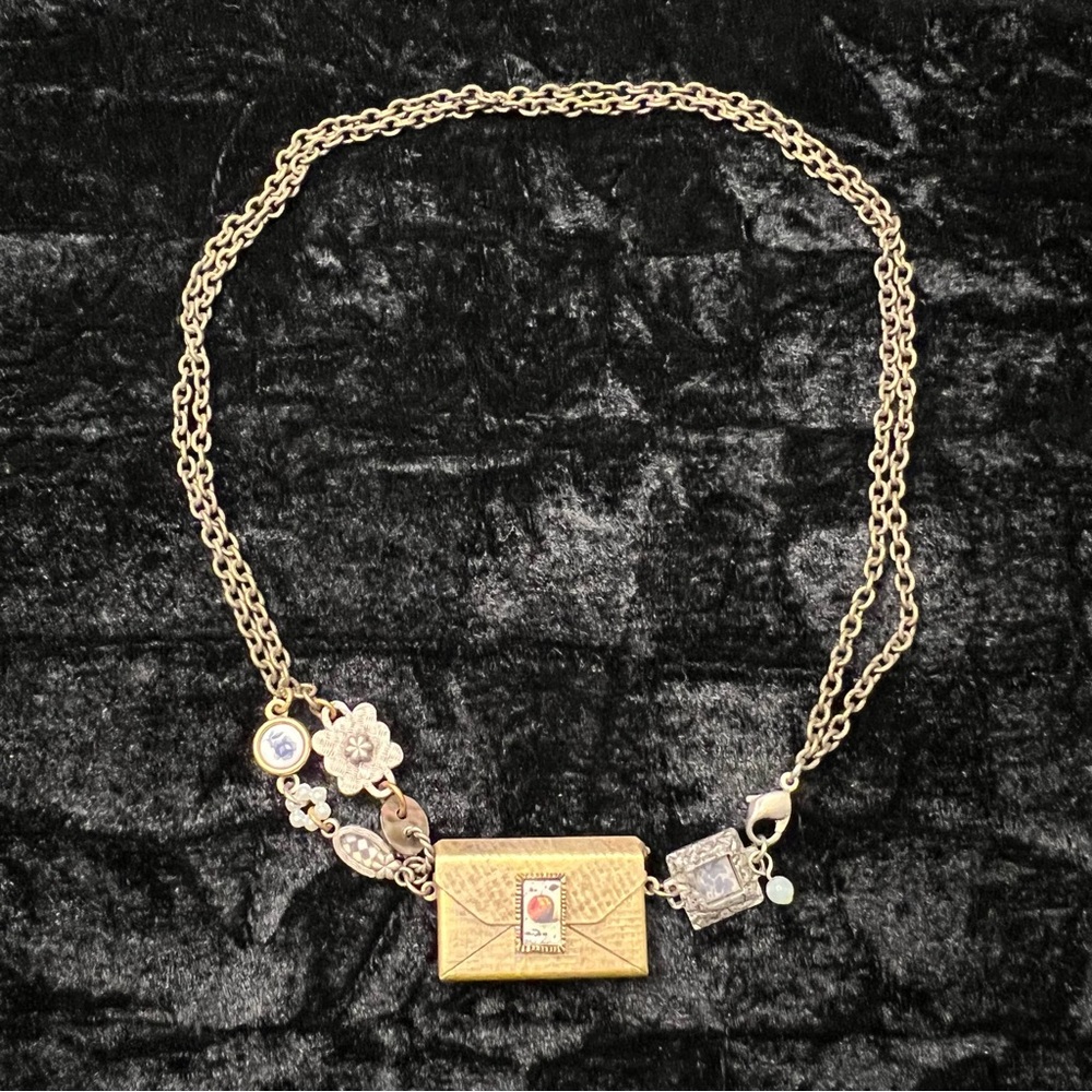 Envelope charm necklace